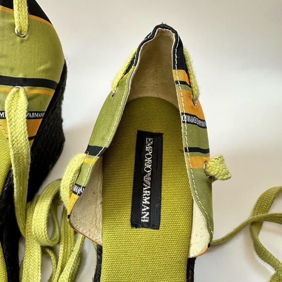 New Emporio Armani Green espadrilles Wedges, Sandals Sz 10 - Picture 3 of 9